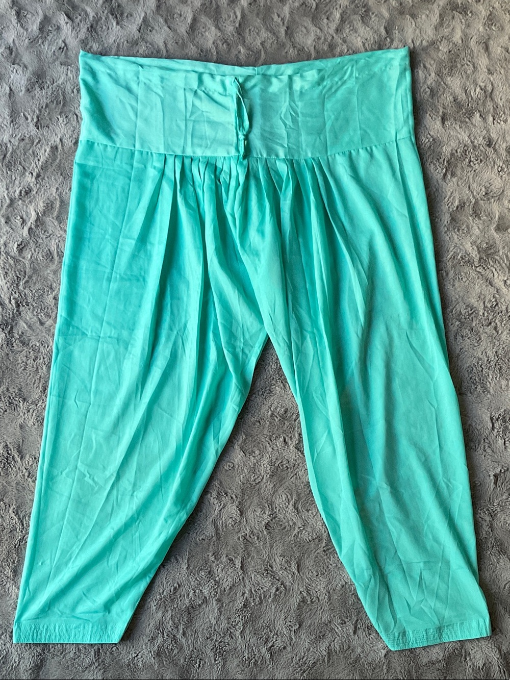 Women's Wide Waistband Harem Trousers / Kurta Pants- Aqua